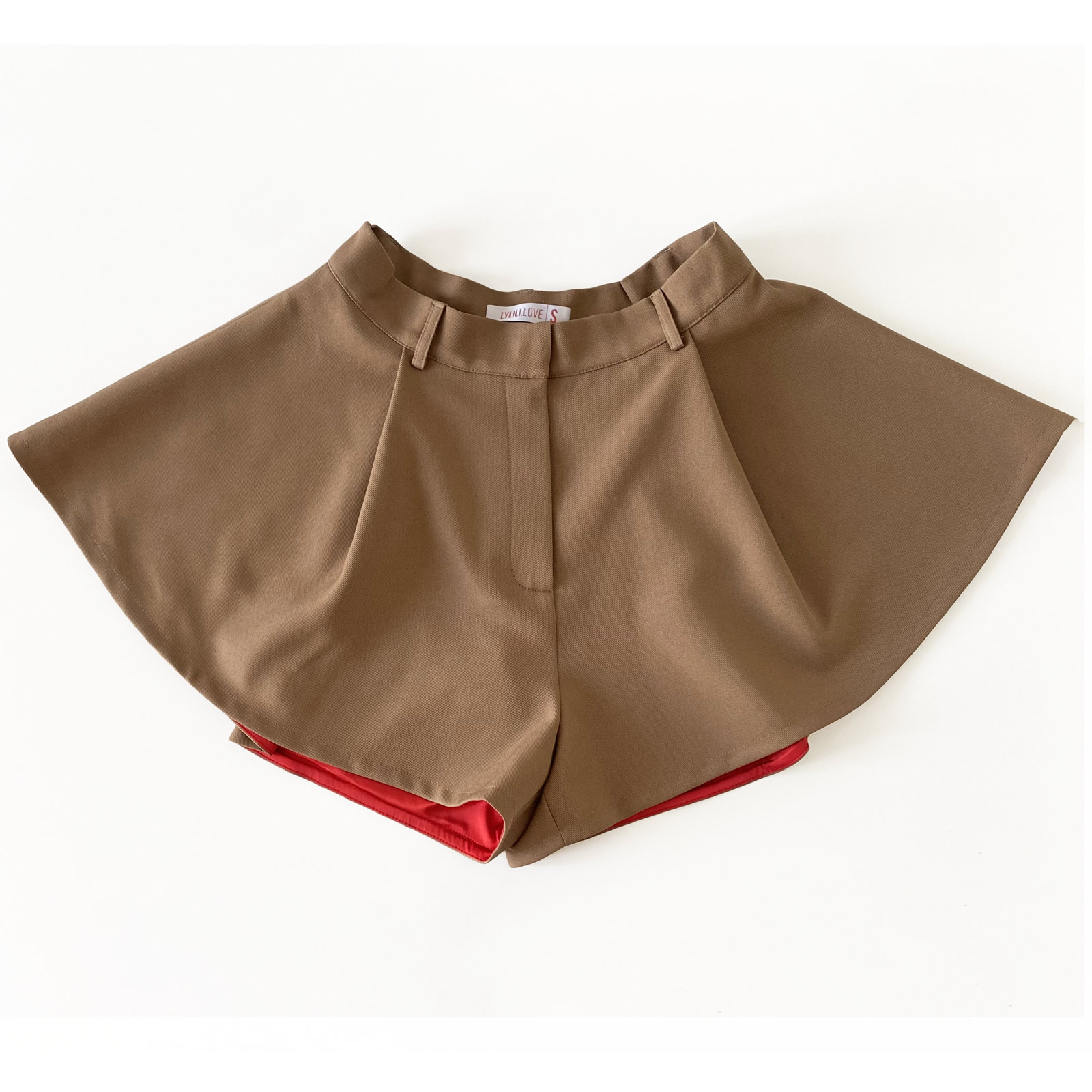Shorts with red linen LYLILI.love - taupe